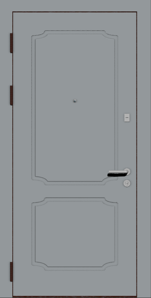 Металлическая входная дверь с отделкой серая